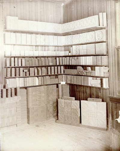 Produktproben im Büro der Tower Grove Brick Works von Unknown